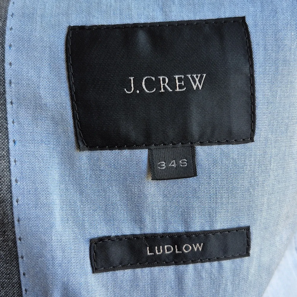 J CREW Ludlow Grey Solid Carpini Cloth Cotton Sz 34 S Mens Sport Coat‎ Blazer